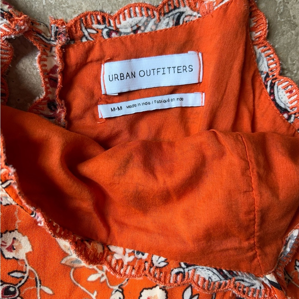 Urban Outfitters boho Orange Floral Dress - Picture 3 of 6